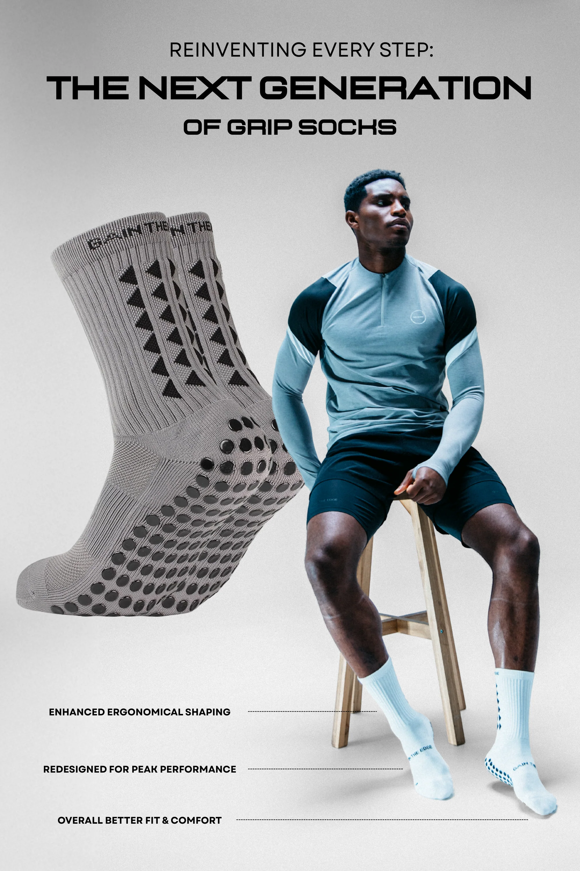GRIP SOCKS 3.0 MidCalf Length - Grey - Image 3