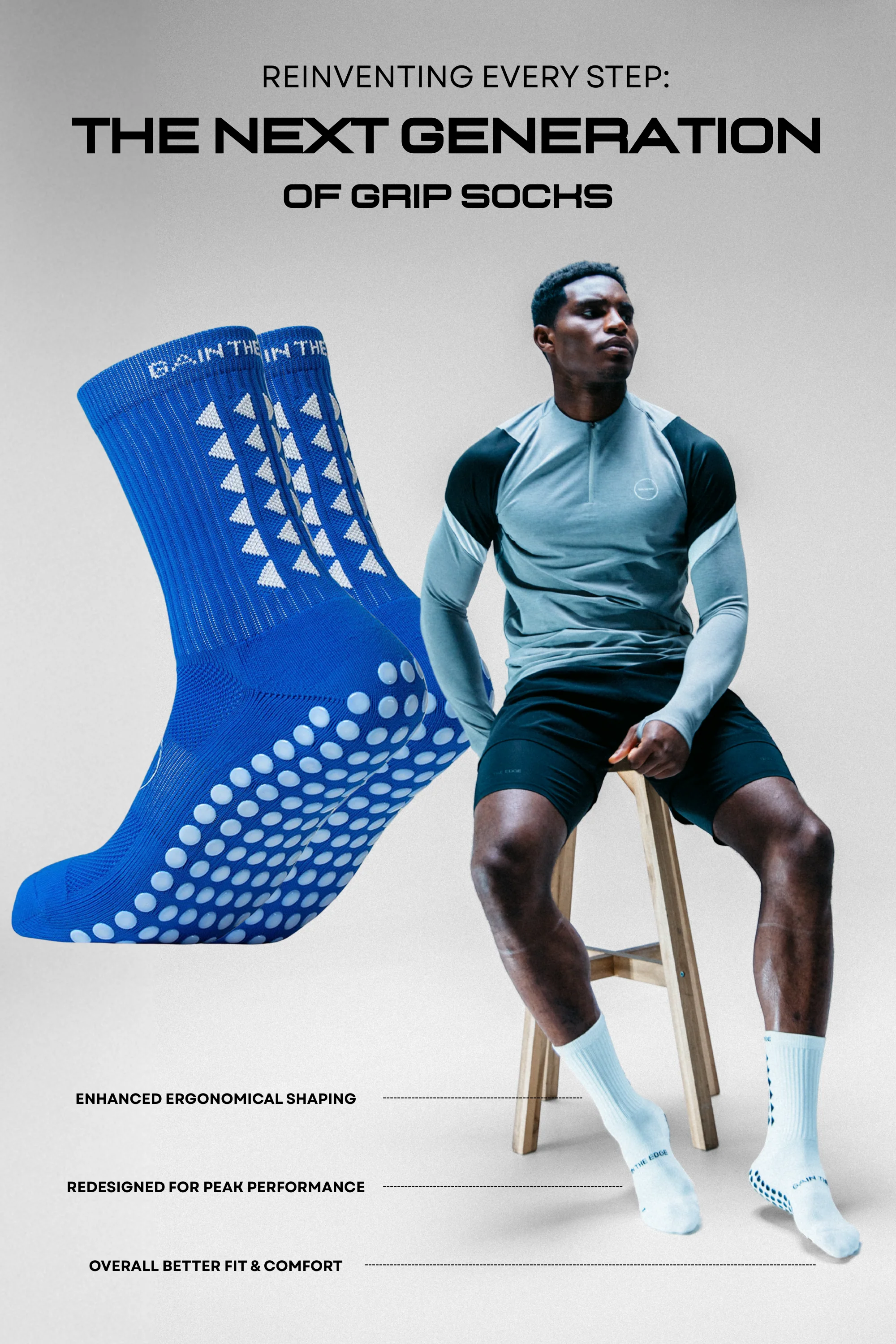 GRIP SOCKS 3.0  MidCalf Length - Blue - Image 3
