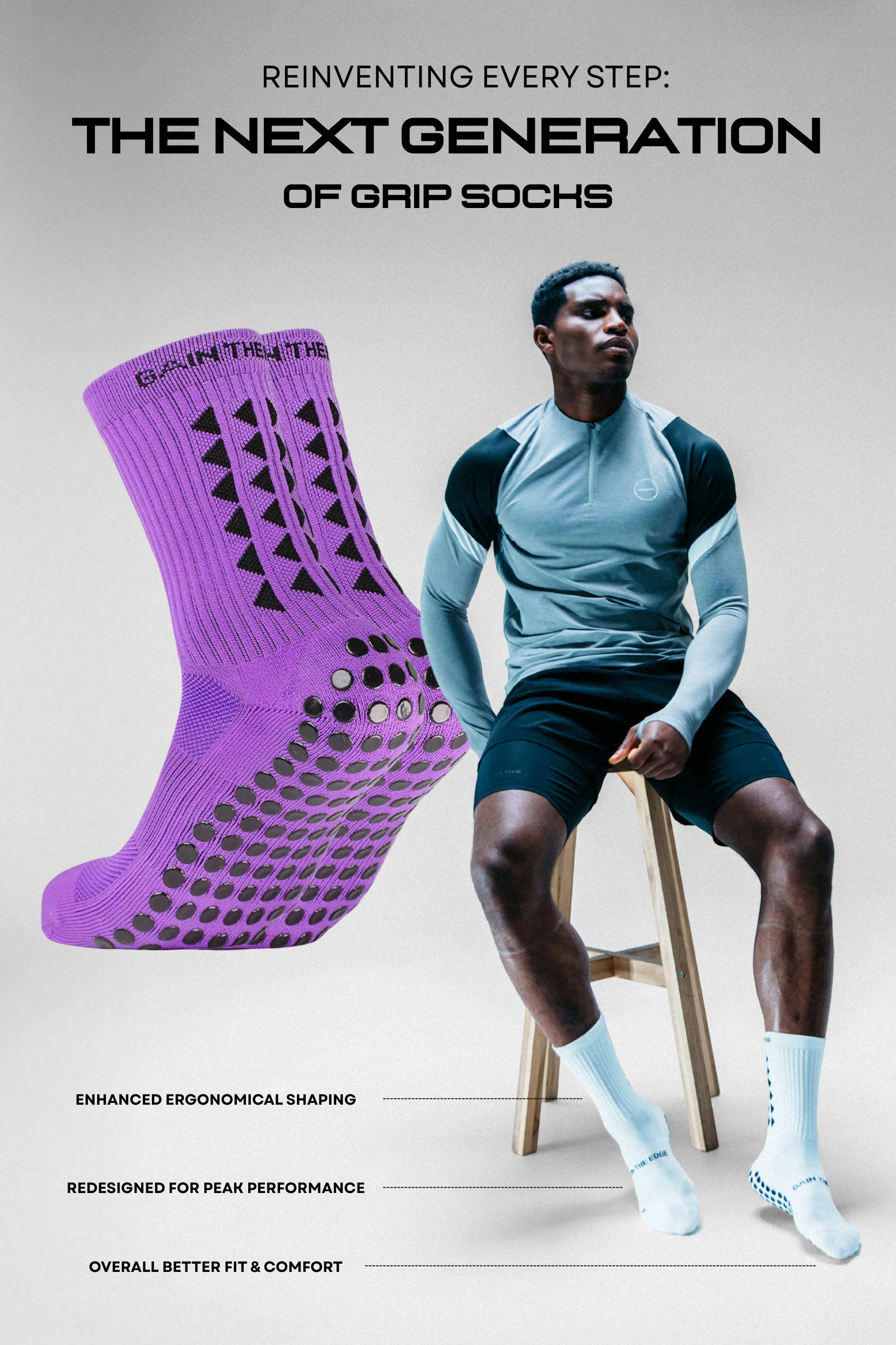 GRIP SOCKS 3.0 MidCalf Length - Purple - Image 3